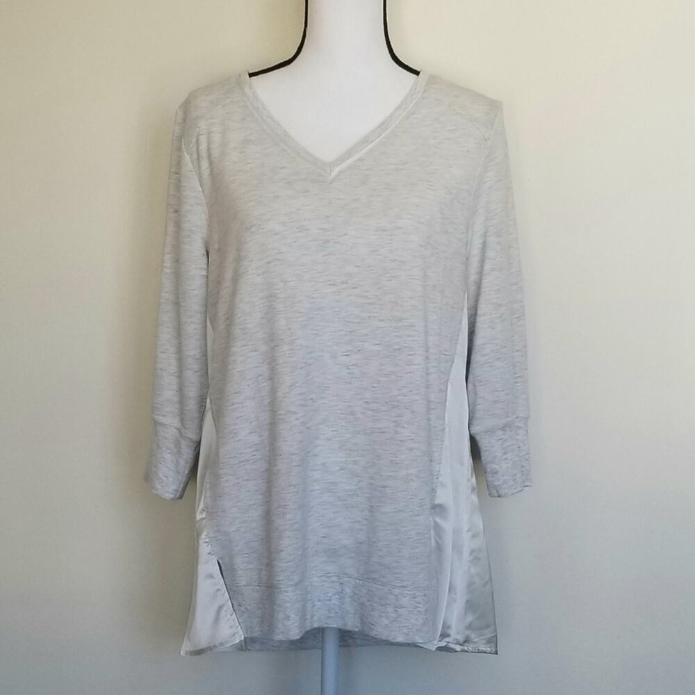 H by Halston Long Sleeve Top Silky Side Panels Medium